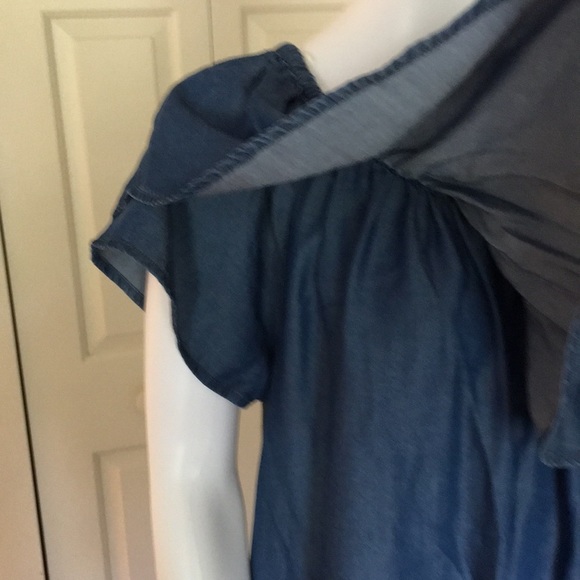 Falls Creek Off Shoulder Ruffled Chambray Dress. P/A894/2 - Picture 5 of 13